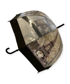 Eiffel Tower and Arc de Triomphe Clear Umbrella