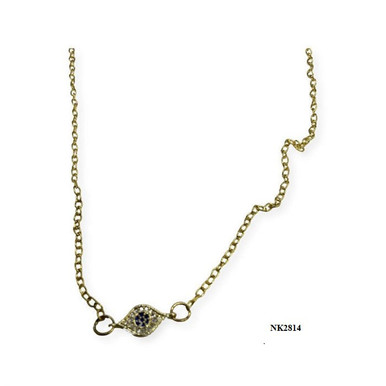Necklace- Flat evil eye ( colour options )