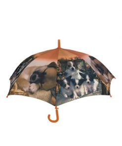 Dogs Print ,Kids umbrella ,orange handle