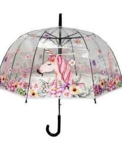 Unicorn and Flowers Print Clear Umberlla