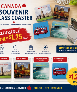 Canada Souvenir Glass Coaster – Assorted Designs