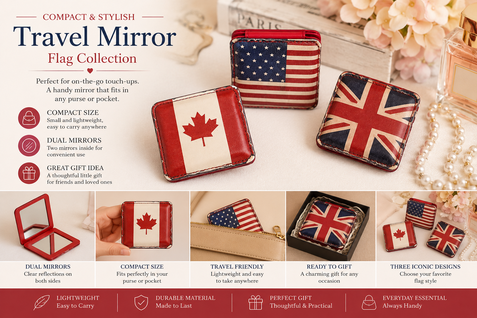 Flag Collection Compact Travel Mirror