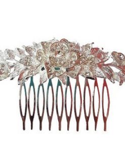 Hair comb- Rose with leaves