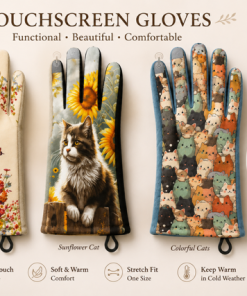 Touchscreen Gloves Cat Image