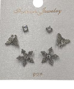 Earring stud 3 pair3 butterfly color option