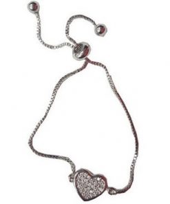 Bracelet-Flat Rhinestone Heart