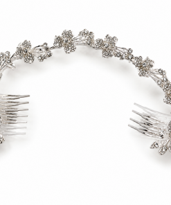 Hair comb - Long two comb each side flower pointy petal
