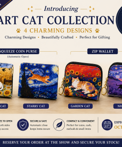 Art Cat Collection Zip Wallet