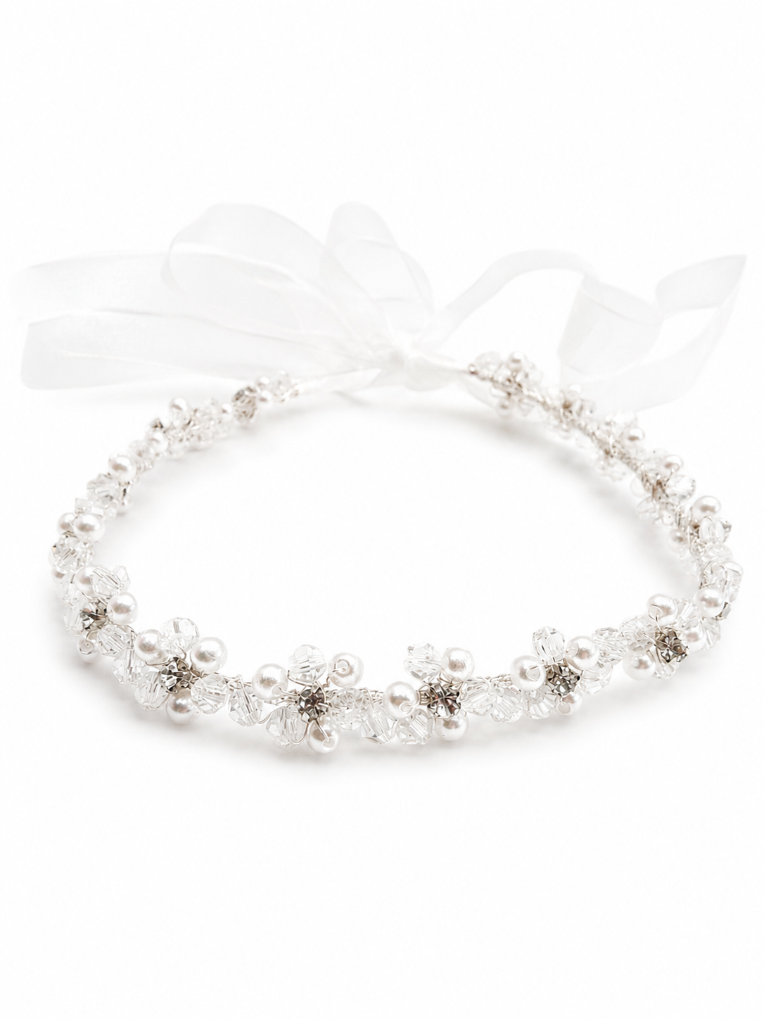 Crystal Blossom Pearl Bridal Headband