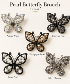 Elegant Pearl Butterfly Broch Collection