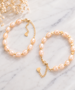 Peach Freshwater Pearl Bracelet