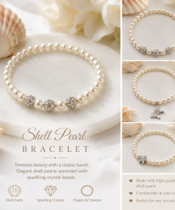 Shell Pearl Design Cross Shamballa Butterfly