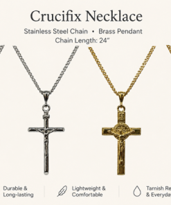 Crucifix Necklace Gold and Silver