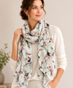 Alternative view of Winter Birdsong Scarf