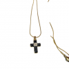 Cross Necklace Black Enamel