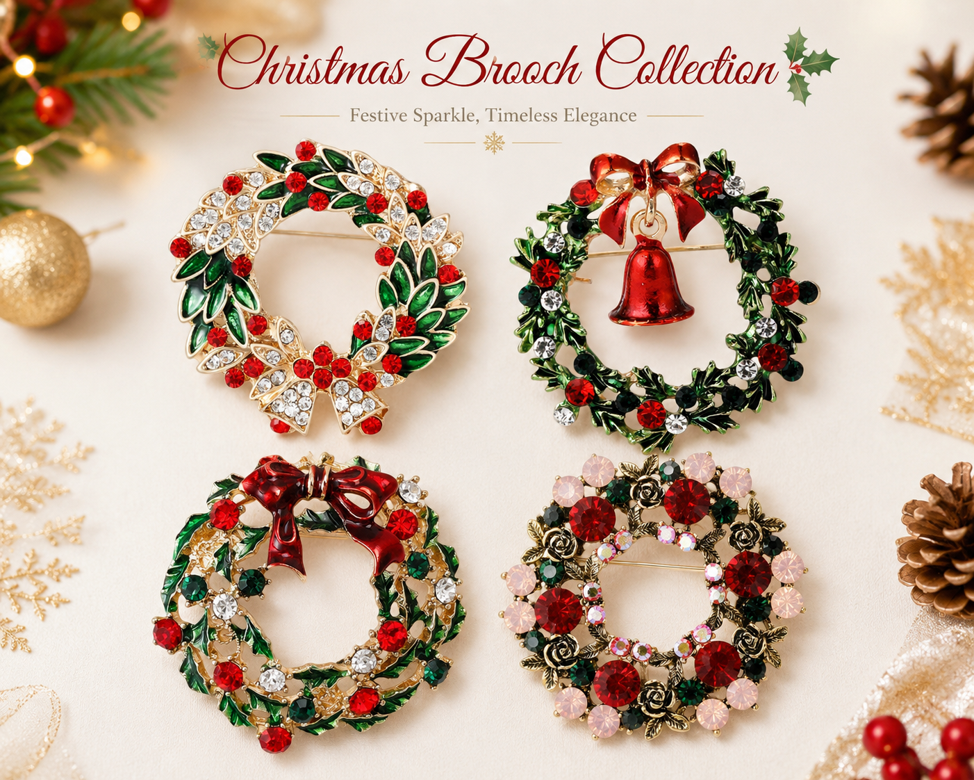 Brooch-Christmas-Wreath