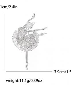 Brooch Ballerina Classic rhinestone