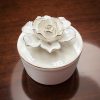 Porcelain trinket box  W Lid design Rose Gold