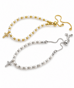 Grace Shell Pearl Cross Bracelet