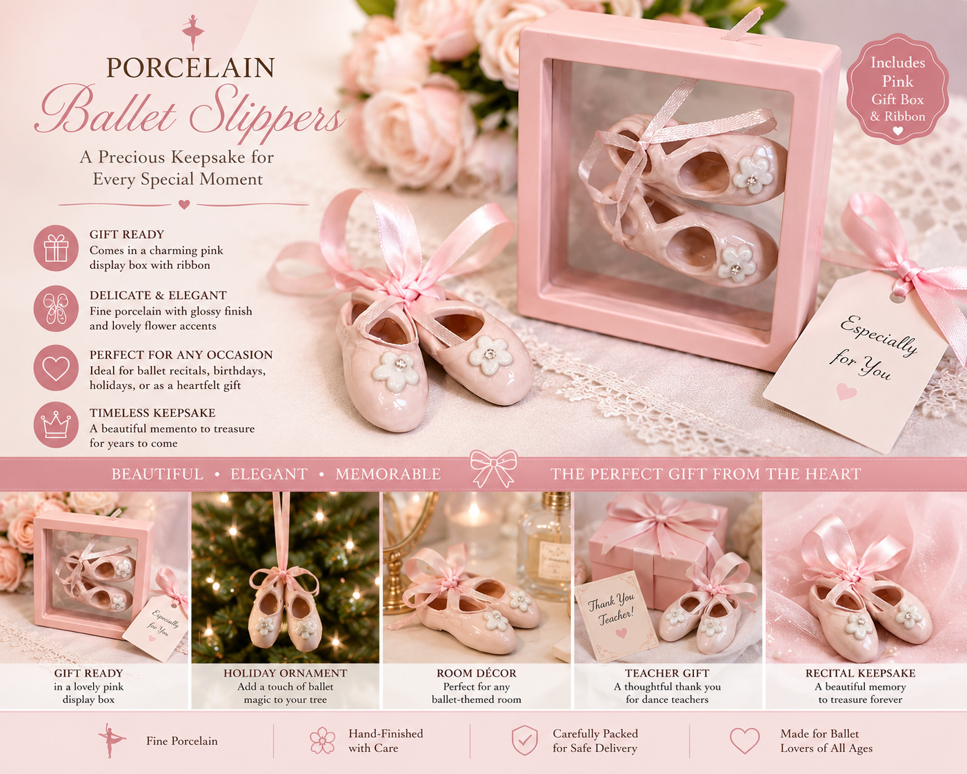 Porcelain Ballet Slippers Keepsake