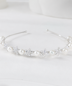 Pearl Blossom CZ  Headband