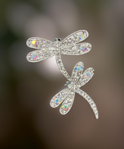 Brooch- Crystal Dragonflies