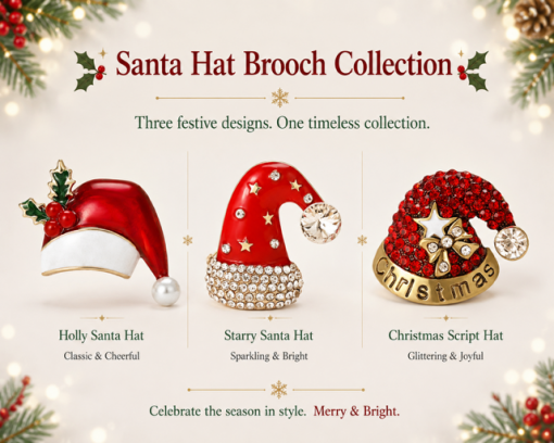 Christmas Brooch Santa Hat