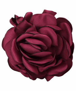 Rose Flower Silk  look Brooch