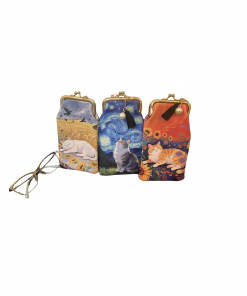 Art Cat Print Glasses Case