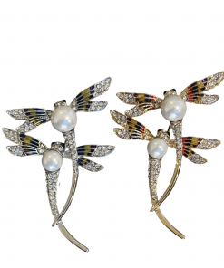 Brooch-Dragonflies Pearl