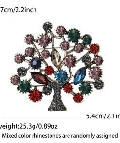 Brooch Tree With Colour Crystal Rhinestone