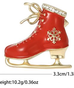 Brooch-ice skate with snowflake image