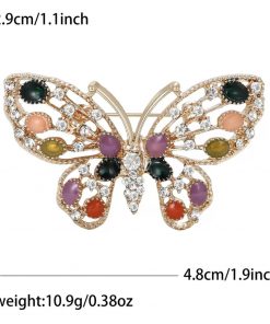 Brooch- Butterfly with colourful rhinestones