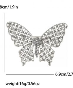 Brooch- Butterfly with Clear Stones