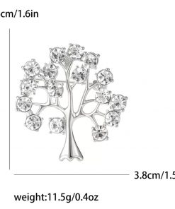 Brooch Tree With Clear Crystal