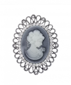 Brooch Cameo Trim Crystal Around
