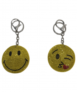 Key Chain Rhinestone Happy Face