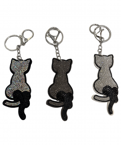 Key Chain Shine Rhinestones Cat
