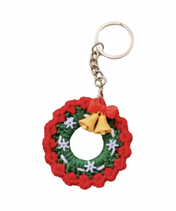 Crochet Christmas Wreath Key Chain