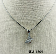 Necklace- Hanging silver butterfly snake 18" chain