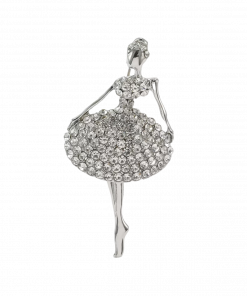 Brooch-Ballerina made clear stone