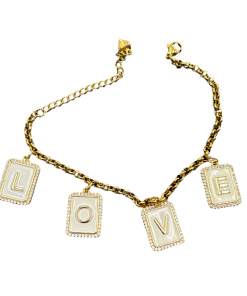 Crystal Initial Charm-Necklace & Bracelet
