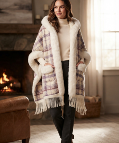 Luxe Faux Plaid Hooded Wrap