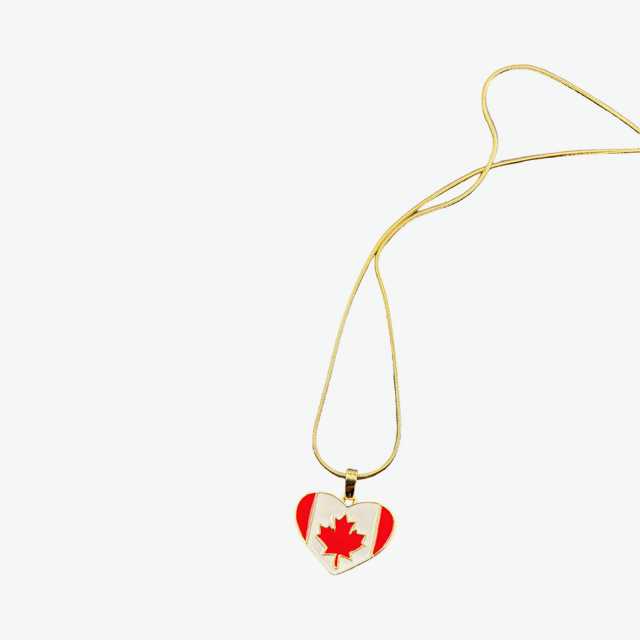 Canadian Heart Maple leaf Pendant