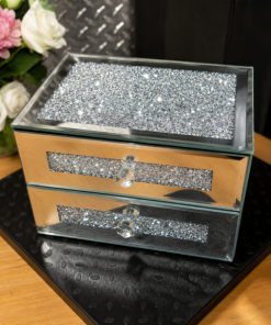 Jewelry box glass silver