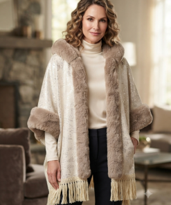 Elegant Faux Fur Hooded Wrap