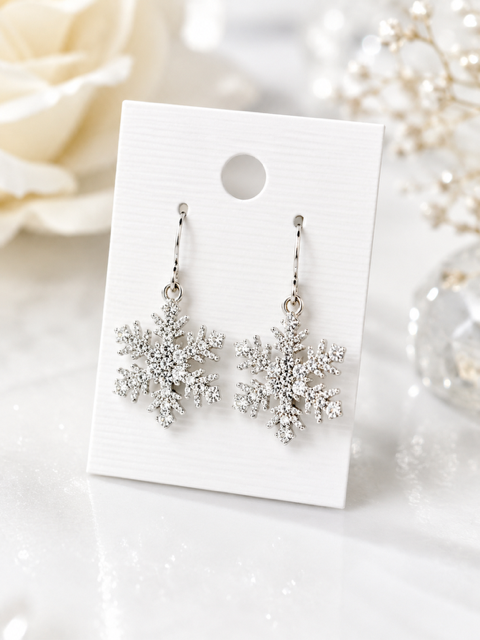 Necklace or Earring -Snowflake - Image 2