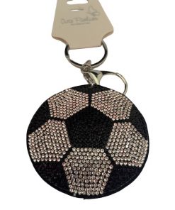 Keychain-rhinestone soccer ball