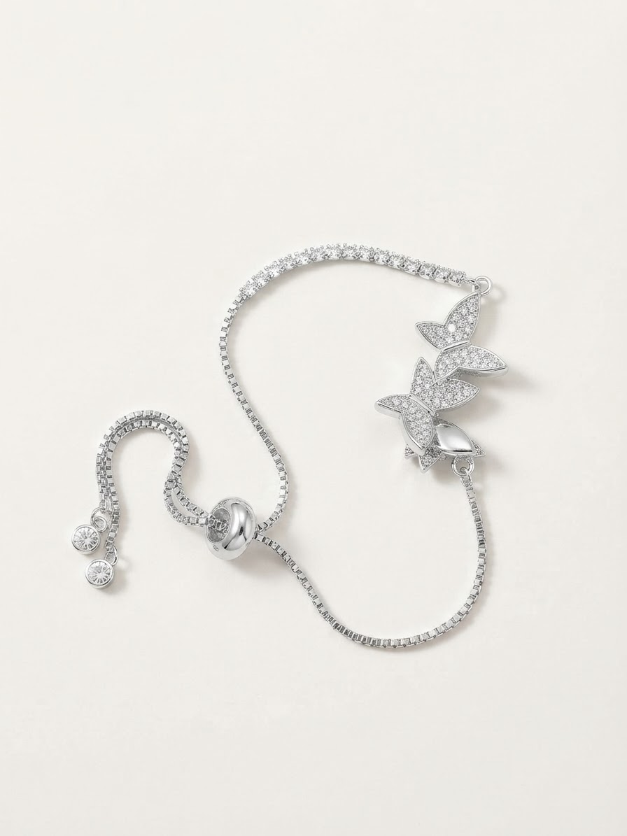 Bracelet Butterfly adjustable Cz Bracelet