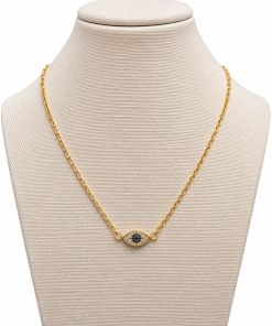 Necklace- Flat evil eye ( colour options )